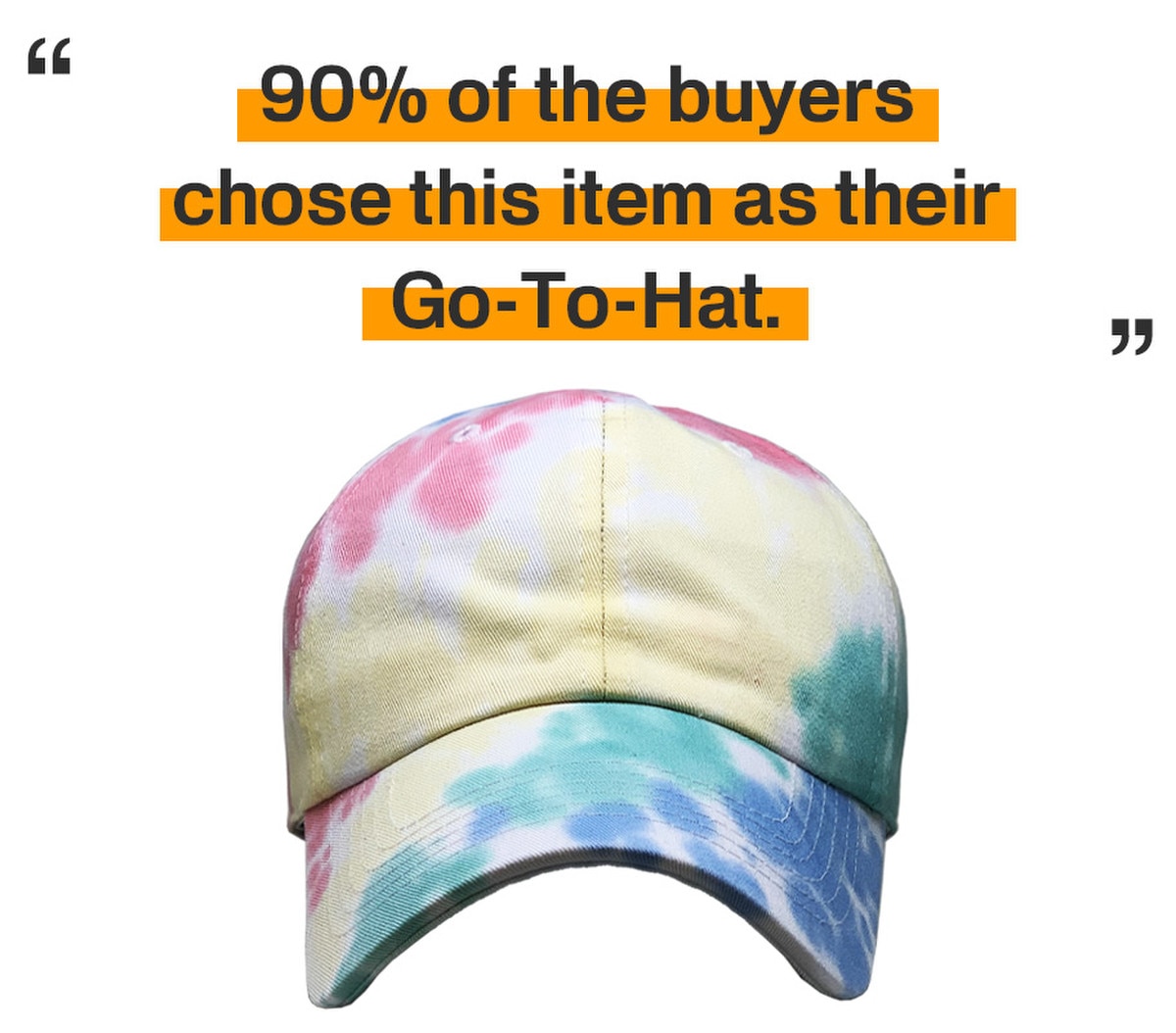 Tiedye Rainbow Low Profile Baseball Caps Front View